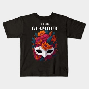 Pure Glamour Flower Mask Kids T-Shirt